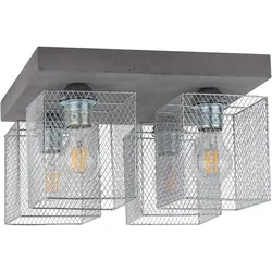 SPOT LIGHT Deckenleuchte "GITTAN", grau (grau, chromfarben), H: 21cm, Lampen, Echtes Beton, Naturprodukt - Nachhaltig, Handgemacht, Loft style