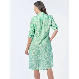 GOLDNER Kleid Sommerkleid Gemustert Grün/Weiß 42