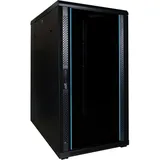 DSIT 22HE 19” Serverschrank mit Glastür (BxTxH) 600 x 800 x 1200mm - Schwarz - Traglast 800 kg