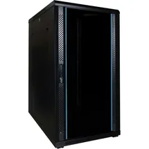DSIT 22HE 19” Serverschrank mit Glastür (BxTxH) 600 x 800 x 1200mm - Schwarz - Traglast 800 kg