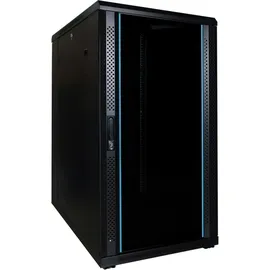 DSIT 22HE 19” Serverschrank mit Glastür (BxTxH) 600 x 800 x 1200mm - Schwarz - Traglast 800 kg