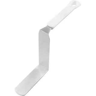 Dr. Oetker Winkelpalette extra hoch, Streichmesser zum Dekorieren und Verzieren von Torten, Küchenhelfer mit Funktionsteil aus Edelstahl, hochwertiges Glasurmesser(Farbe: Weiß/Silber),Menge:1Stück