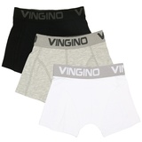 Vingino - Boxershorts MULTICOLOR 3er Pack in schwarz/grau/weiß, Gr.98/104