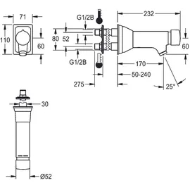 KWC F5 Wandbatterie Chrom