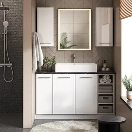 Vicco Midischrank Fame-Line Bordeaux Hochglanz/Weiß 40 x 51.5 x 81.5 cm, ohne Arbeitsplatte