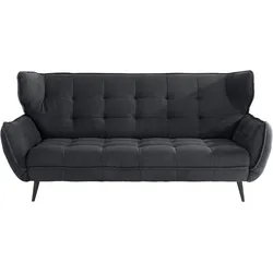 3-Sitzer LEONIQUE "Ariana", schwarz, B:221cm, 90% Polyester 10% Polyamid, Sofas, Big-Sofa bzw. stylischer Hochlehner