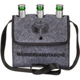 Out of The Flaschentasche Bierträger Flaschenträger für 3 Flaschen Männerhandtasche, Grau