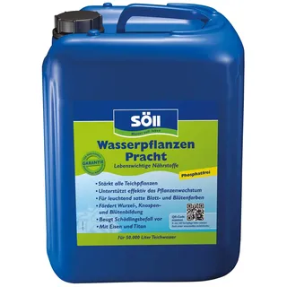 Söll 80486 WasserpflanzenPracht, 5 l - Düngepräparat für Teichpflanzen wie Wasserpflanzen, Seerosen, Teichrosen, phosphatfreies Teichpflegemittel mit Eisen und Titan