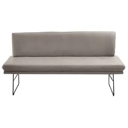Polsterbank K+W KOMFORT & WOHNEN, grau (stahl), B:172cm H:87cm T:65cm, Sitzbänke, Polsterbank in Spitzkissenoptik, Sitzsteppung, in 2 Größen wählbar