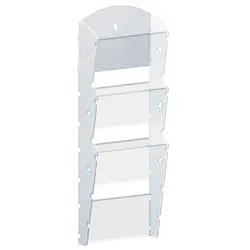 Wand-Plastikhalter für Prospekte - 1x3 A4, weiß