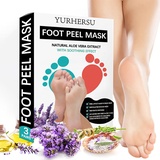 3 Paar Fußmaske, Fußpeeling Maske Hornhautentferner Socken for Weiche und Glatte Babyfüße, Hornhaut und abgestorbene Haut entfernen, Reparatur von rauen Fersen, Idee für Männer und Frauen - Lavendel