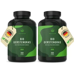 Bio Gerstengras Kapseln, Deutscher Anbau, Vegan & Made in DE 2x360 St