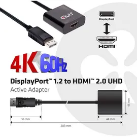 Club 3D DisplayPort auf HDMI Adapter 4K60Hz Schwarz