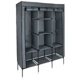 yourGEAR your GEAR Kleiderschrank Grado - Stoffschrank 130 x 45 x 175 cm Schrank mit 2 Kleiderstangen und 8 Ablagen