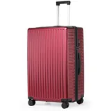 TAN.TOMI Handgepäckkoffer Business-Trolley für Flugzeug, PC Hartschalenkoffer mit Laptopfach, 4 Rollen, Reisetrolley Hartschalenkoffer mit TSA-Schloss rot 76 cm