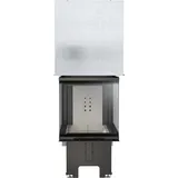 Kamineinsatz aus Stahl KRATKI NBU links rechts 11 kW Ø 200 mit Schiebetür - Schwarz