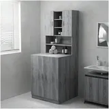 vidaXL Waschmaschinenschrank 71 x 71,5 x 91,5 cm Grau Holz