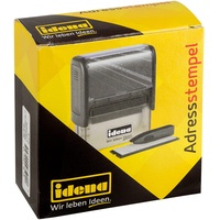 IDENA 10032 - Adressstempel, austauschbares Stempelkissen, Pinzette, 1 Stück