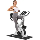 Micyox MX600 Heimtrainer Fahrrad Magnetisches Heimtrainer mit Rückenlehne Klappbar mit LCD-Display und Herzfrequenzsensor Heimtrainer mit Widerstandsbändern