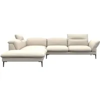 flexlux Ecksofa FLEXLUX "Salino, Funktionssofa mit Ottomane, Relaxsofa, Ecksofa", weiß (warm weiß), B:287cm H:88cm T:239cm, Sofas, Ecksofa, Sofa mit Arm- und Kopfteil-Verstellungen, Kaltschaum & Stahl-Wellen