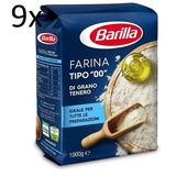 9X FARINA Barilla tipo 00 Grano tenero Weichweizenmehl (9KG)