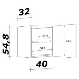 Flex-Well Hängeschrank Wito 40 x 54,8 x 32 cm Weiß
