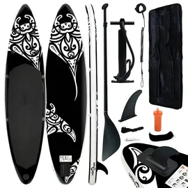 vidaXL SUP Board Set Aufblasbar 305 x 76 x 15 cm schwarz