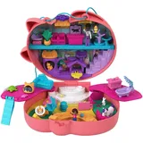 Polly Pocket HGT16 - Tierarztpraxis Schatulle mit Shani als Hauptfigur, Tierarztpraxis mit 2 kleinen Puppen und 18 Zubehörteilen, Pop + Swap-Aufsteckfunktion, Spielzeug Geschenk für Kinder ab 4 Jahren