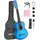 Vevor Konzertgitarre, 780 mm, Holz-Klassikgitarren-Starter-Set für Anfänger, mit Nylonsaiten, Gigbag, Gurt, Stimmgerät, zusätzlichen Saiten, Plektren, Kapodaster, Linde, für Einsteiger, Blau