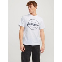 JACK & JONES Kurzarmshirt »JJFOREST TEE SS CREW NECK«, Gr. XL, white, , 46693426-XL