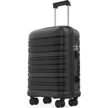 gentor Koffer Reisekoffer Hartschalenkoffer Trolley Rollkoffer Handgepäck 4 Rollen TSA-Schloss Schwarz XL