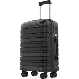 gentor Koffer Reisekoffer Hartschalenkoffer Trolley Rollkoffer Handgepäck 4 Rollen TSA-Schloss Schwarz XL