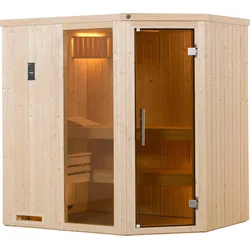 Sauna WEKA "Varberg", beige (natur), Saunaofen, externe Steuerung, 7,5 kW, Saunen, 7,5 kW-Ofen mit digitaler Steuerung
