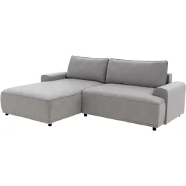 TRENDMANUFAKTUR »Fordon, Schlafsofa mit Bettkasten, Couch in L-Form, Breite 250 cm« in Struktur fein LEO, haustierfreundlich, schlamm, Recamiere links