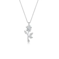 Kette mit Anhänger ELLI "Vintage Anhänger Rose 925 Sterling Silber" Gr. 45, silber, Halsketten, Damen, 45, Silber 925 (Sterlingsilber), L: 45cm