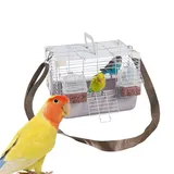 Papageienkäfig – Tragbarer Reisekäfig, robustes kleines Haustiergehege, belüftete Vogel-Transportbox, sicherer Griff, Voliere für Nymphensittiche, Wellensittiche, Lovebirds Finken, Outdoor-Ausflüge