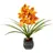 OTTO home Kunstblume OTTO HOME "Orchidee", orange, B:35cm H:40cm L:25cm, Polyester, Kunstpflanzen, Mit Blätter im Topf aus Zement Künstliche Blume Cymbidium-Orchidee