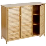 MCW Badezimmerschrank, B18 3 Türen Bambus 81x97x34cm