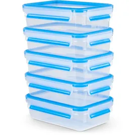 Emsa Clip & Close rechteckig blau 0,8 l 5-teiliges Set