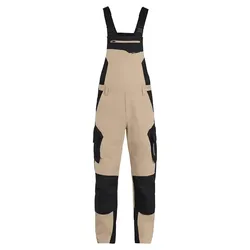 Latzhose "PASCAL" - 58 - beige/schwarz