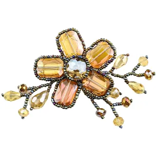 COLLEZIONE ALESSANDRO Brosche Blumenranke Damen, braun Glas, COLLEZIONE alessandro Broschen, in Blumenform