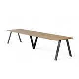 endo-moebel Esstisch Lungo 130cm - 405cm ausziehbar bis 12 Personen Küchentisch (Natur Eiche, Holzwerkstoff, Rechteckig,Rechteckig, 90x75x130 cm, Esszimmer, Tische, Esstische