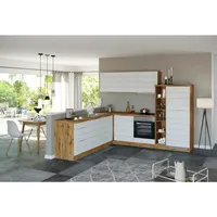 Held Winkelküche L-Form 240 x 270 cm Weiß-Eiche