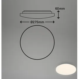 Briloner LED Deckenleuchte 12 Watt Ø28 cm spritzwassergeschützt weiß