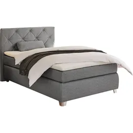 Jockenhöfer Boxspringbett Finja, mit Topper und Zierkissen, grau