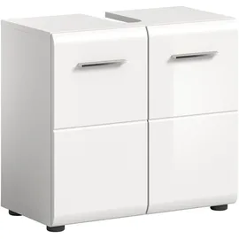 xonox.home Waschbeckenunterschrank Ice 60 x 54 x 30 cm Weiß Hochglanz