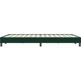 vidaXL Boxspringbett 140 x 220 cm Dunkelgrün