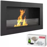 Kratki Wandkamin Bioethanol GOLF Zubehörsatz Stahl schwarz