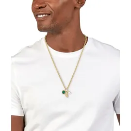 Lacoste Kette mit Anhänger UMPIRE gelbgoldfarben/Grün/Weiß Edelstahl