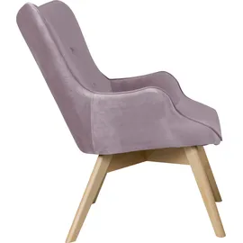 Andas Sessel »Nicko«, wahlweise mit und ohne Hocker rosa